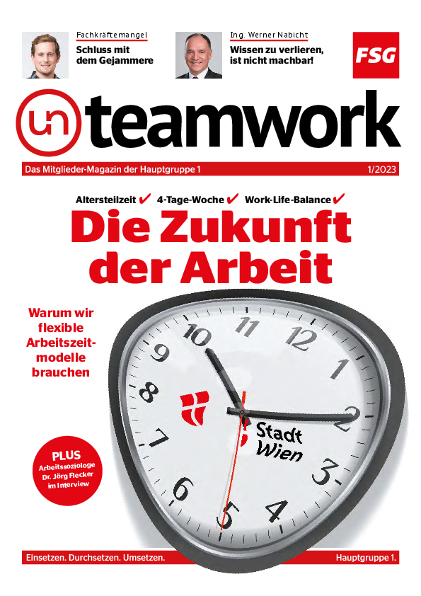 teamwork Ausgabe 01 2023, Schlagzeile Die Zukunft der Arbeit