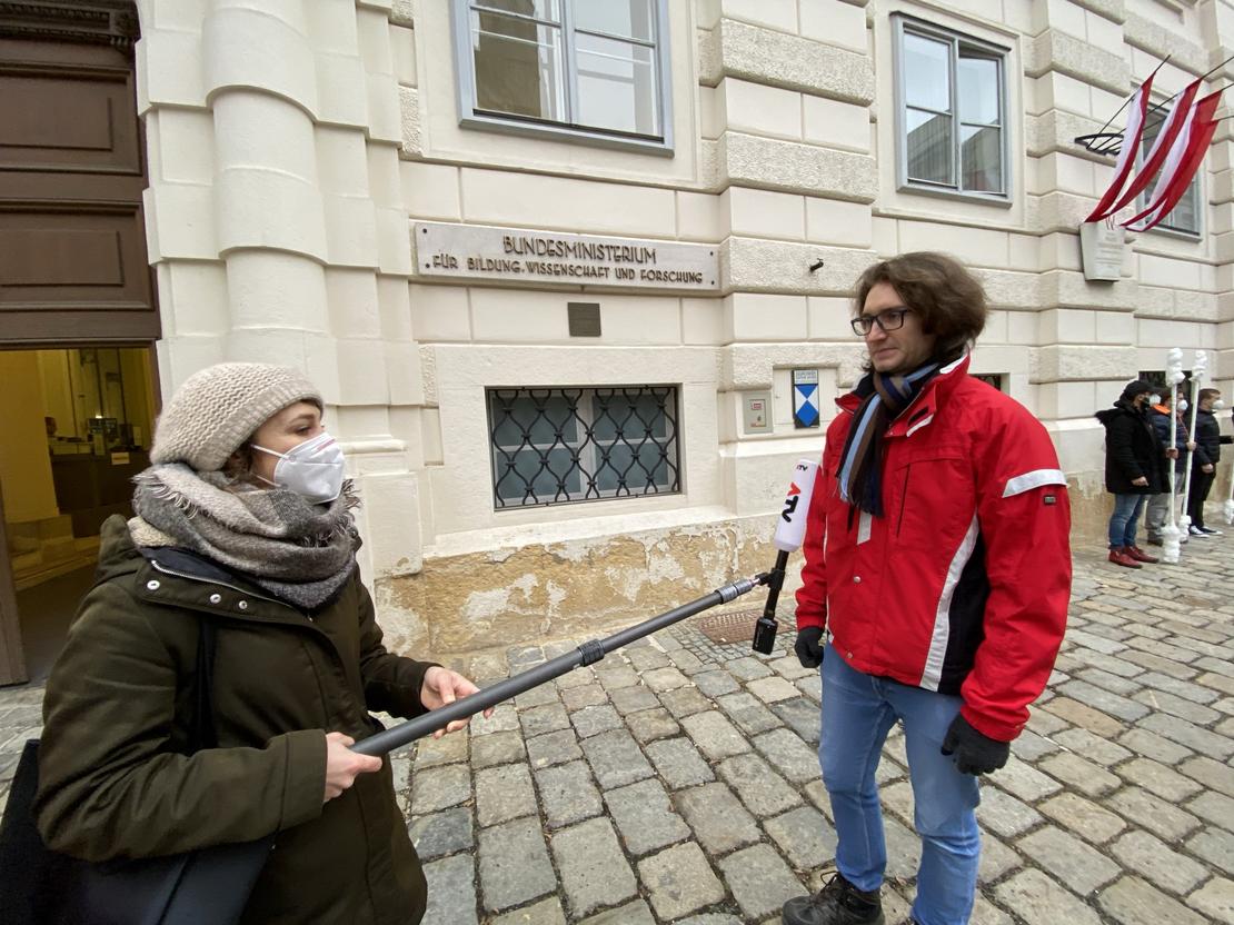 Protestaktion Elementarpädagogik Bildungsministrium, Jänner 2021