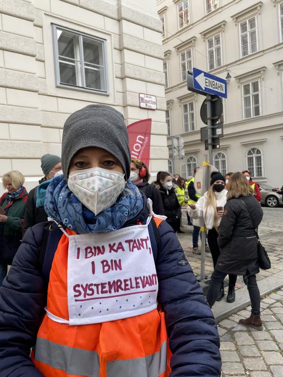 Kindergartendemo, Plakat mit Spruch