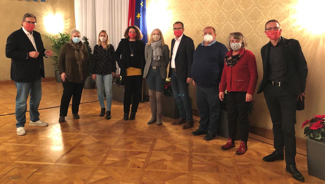 Stadtrat Hacker und younion Verhandlungsteam 23. November 2020